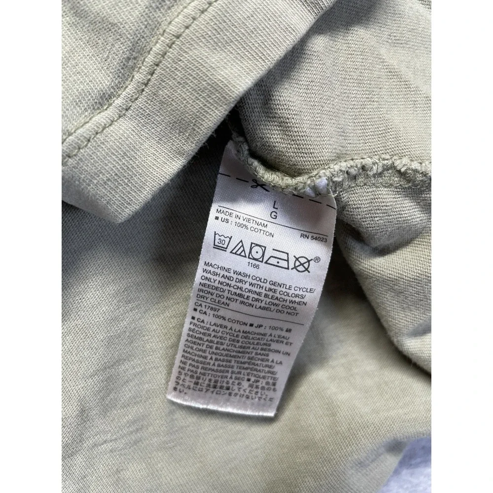 Banana Republic Garment Dyed T Shirt Mens Large Olive Green Crew Neck Cotton